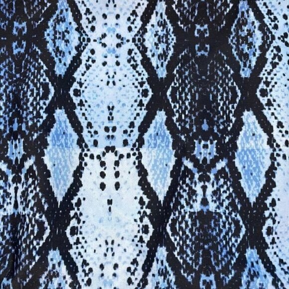 New Rachel Rachel Roy Desert Snake Cut Out One Piece Swimsuit Blue Reptile Sz L - Picture 4 of 10